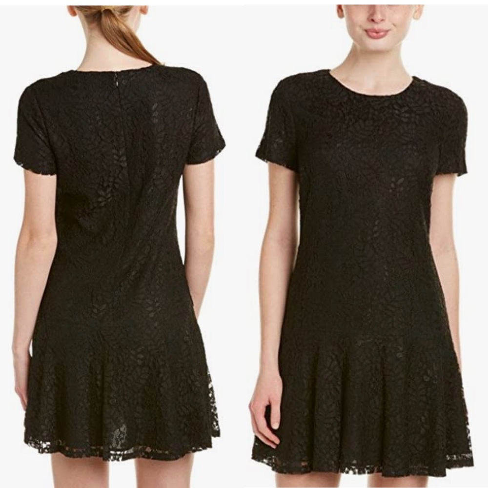 NEW CeCe Hayden Drop Waist Black Lace Mini Dress 2